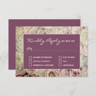 Bed of Roses & Amaranth Pink RSVP Cards