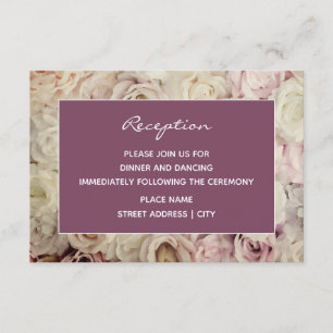 Bed of Roses Amaranth Pink Wedding Reception Cards
