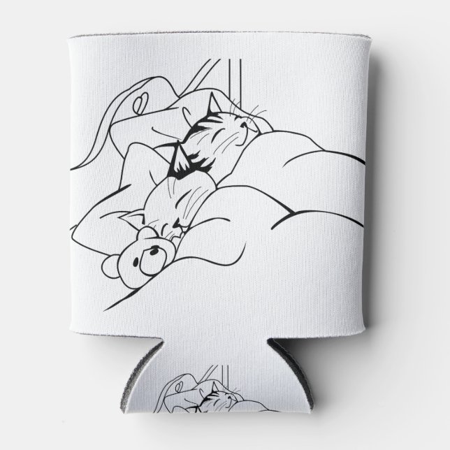 Bed Sleep Cat Dream Kitten Good Friends Can Cooler (Front)