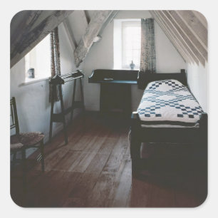 Bed, towel rail designed by Ford Madox Brown Square Sticker