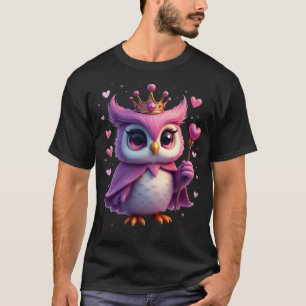 Bedazzled Owl Kawaii Sparkle Crown Sequin Wand Mag T-Shirt