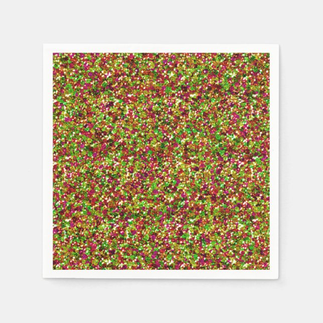 Bedazzled Sparkles,Pink-Green-PAPER NAPKINS (Front)