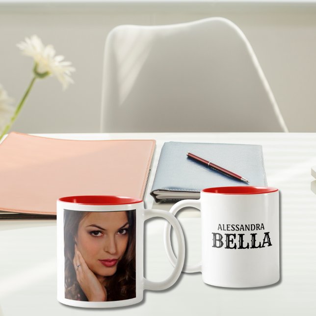 Bedda Bella Sicilian/Italian Beautiful Girl Photo  Two-Tone Coffee Mug (Creator Uploaded)