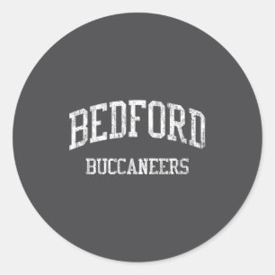 Bedford High School Hs Bedford Ma Vintage Srts Classic Round Sticker