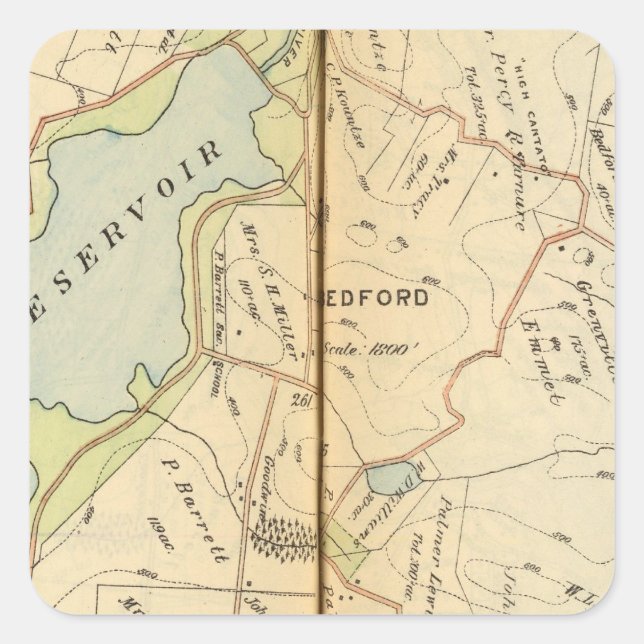 Bedford, New York 2 Square Sticker (Front)