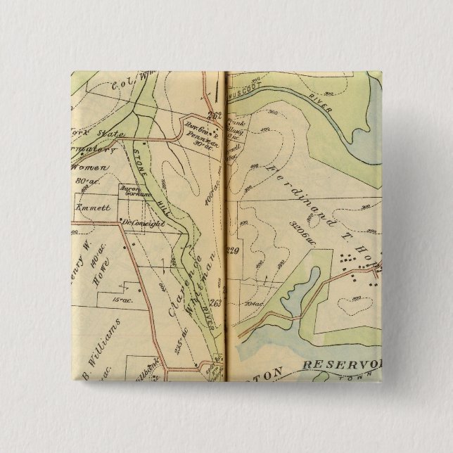 Bedford, New York 3 15 Cm Square Badge (Front)