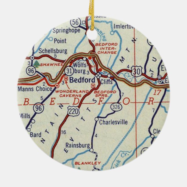 Bedford PA Ceramic Ornament (Back)