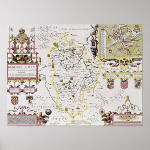 Bedfordshire and the situation of Bedford Poster
