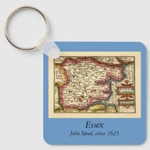 Bedfordshire County England Antique John Speed Map Key Ring