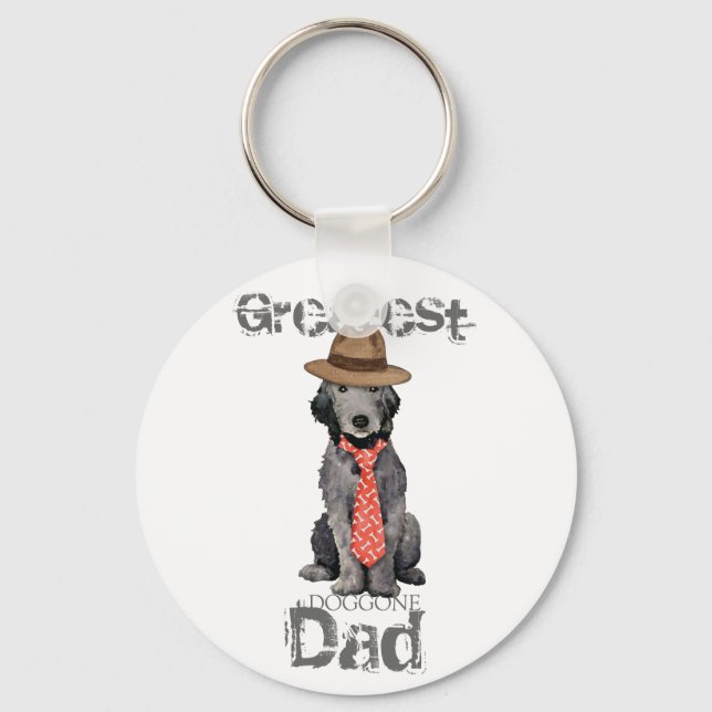 Bedlington Dad Key Ring (Front)