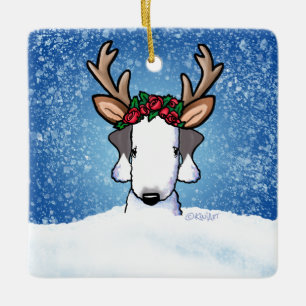 Bedlington Reindeer Ceramic Ornament