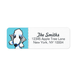 Bedlington Terrier Blue Block Return Address Label