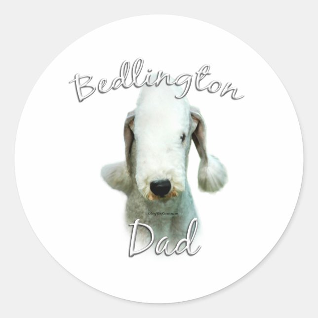 Bedlington Terrier Dad 2 Classic Round Sticker (Front)