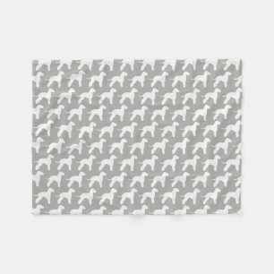 Bedlington Terrier Dog Breed Silhouettes Pattern Fleece Blanket