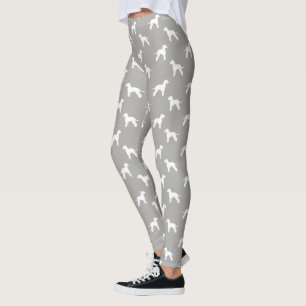 Bedlington Terrier Dog Breed Silhouettes Pattern Leggings