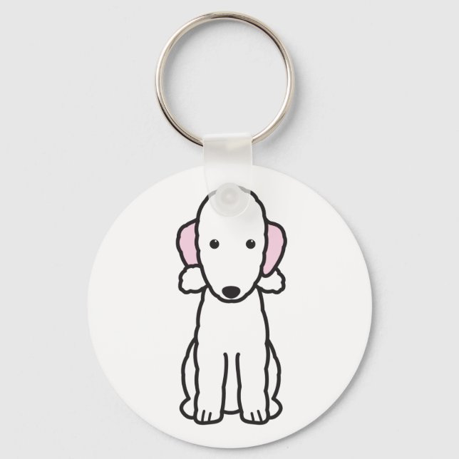 Bedlington Terrier Dog Cartoon Key Ring (Front)