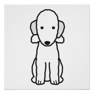Bedlington Terrier Dog Cartoon Poster