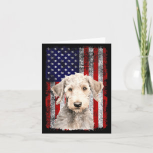 Bedlington Terrier Dog Lover Flag 4th of July Card