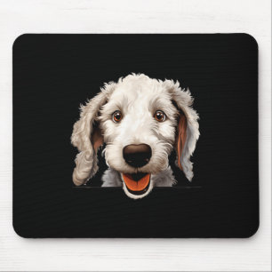 Bedlington Terrier Dog Mum Dad Peeking Puppy Mouse Pad