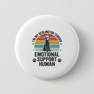 Bedlington Terrier Emotional Support Human Vintage 6 Cm Round Badge