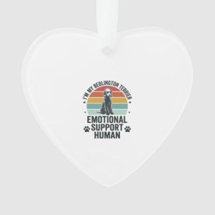 Bedlington Terrier Emotional Support Human Vintage Ornament