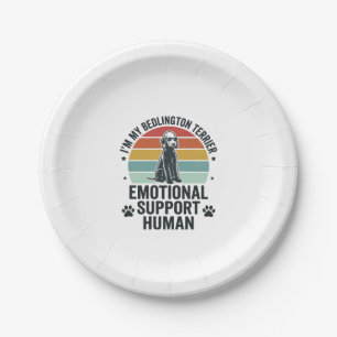Bedlington Terrier Emotional Support Human Vintage Paper Plate