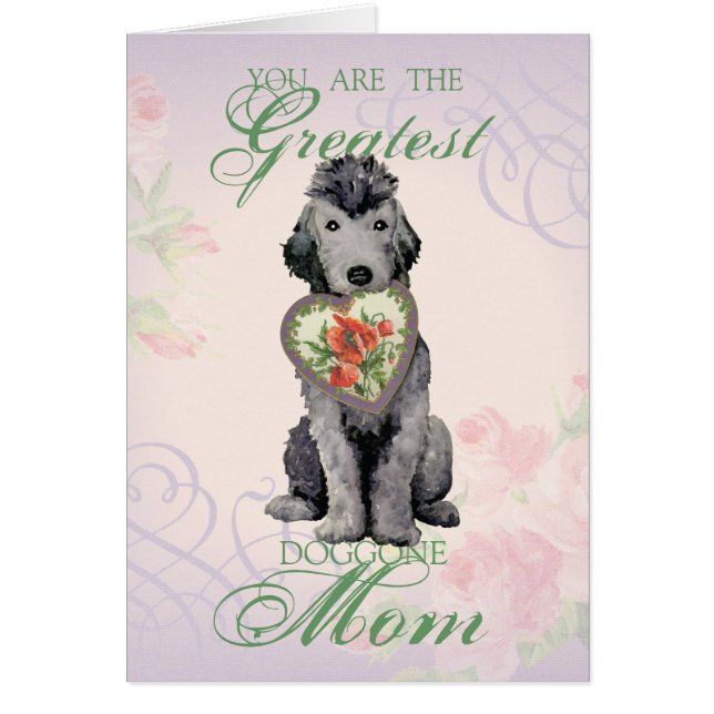 Bedlington Terrier Heart Mum Greeting Card (Front)