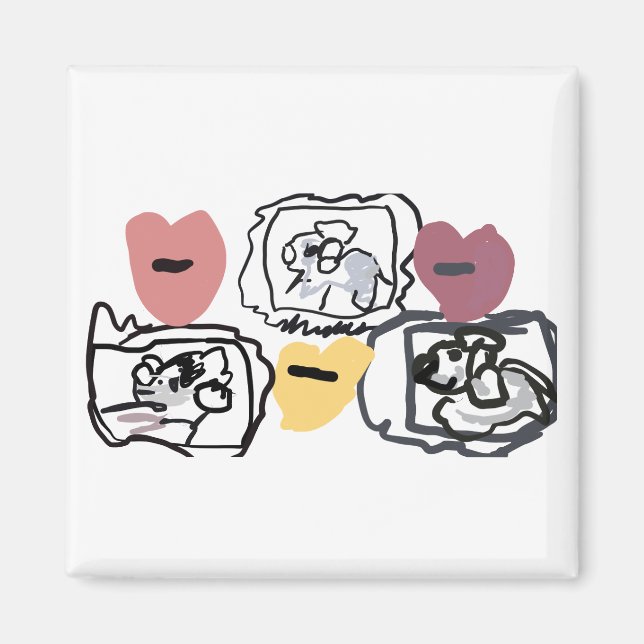 Bedlington Terrier hearts  Magnet (Front)