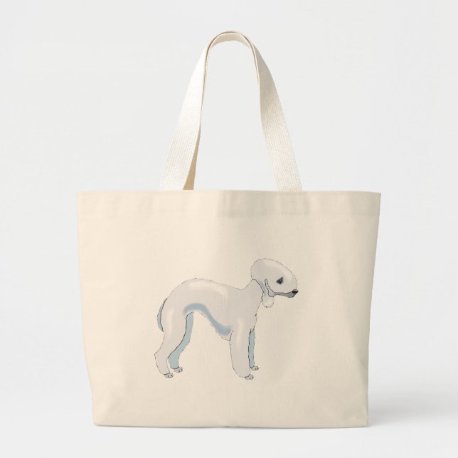 Bedlington Terrier Large Tote Bag (Front)
