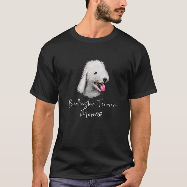 Bedlington Terrier Mum Cute Puppy Dog Owner T-Shirt (Front)