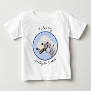 Bedlington Terrier Painting - Original Dog Art Baby T-Shirt