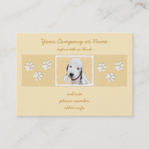Bedlington Terrier Painting - Original Dog Art Business Card