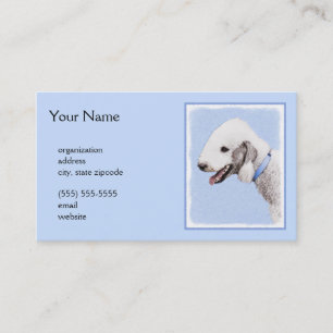 Bedlington Terrier Painting - Original Dog Art Business Card
