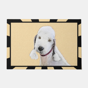 Bedlington Terrier Painting - Original Dog Art Doormat