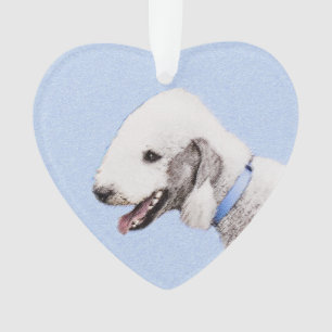 Bedlington Terrier Painting - Original Dog Art Ornament