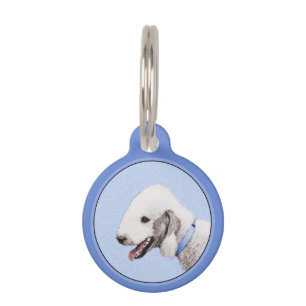 Bedlington Terrier Painting - Original Dog Art Pet Tag