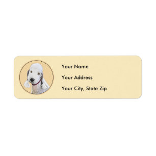Bedlington Terrier Painting - Original Dog Art Return Address Label