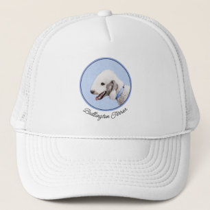 Bedlington Terrier Painting - Original Dog Art Trucker Hat