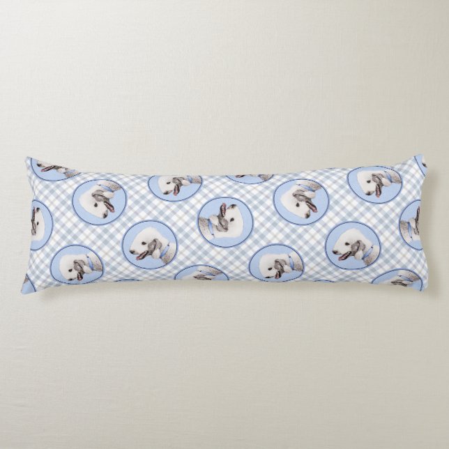 Bedlington Terrier Painting Sandy Colour Dog Art Body Cushion (Front)