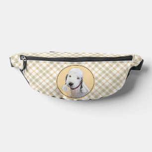 Bedlington Terrier Painting Sandy Colour Dog Art Bum Bags