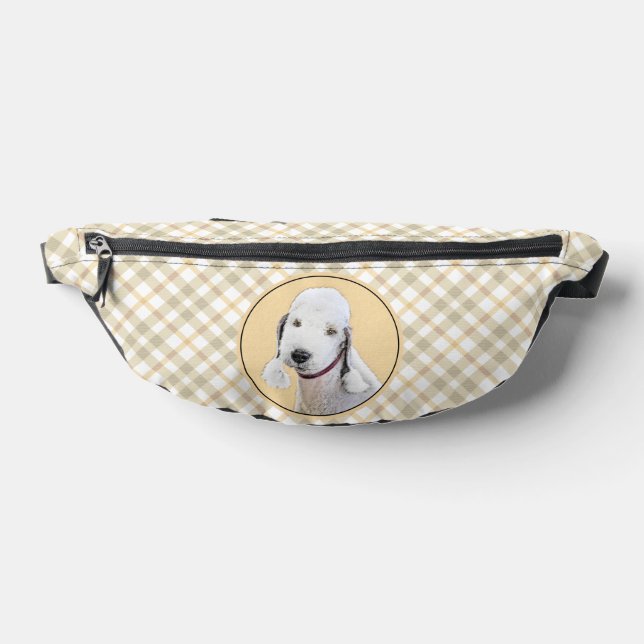 Bedlington Terrier Painting Sandy Colour Dog Art Bum Bags (Lay Down)