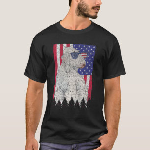 Bedlington Terrier Patriotic Dog USA Pride America T-Shirt
