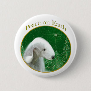 Bedlington Terrier Peace 6 Cm Round Badge