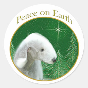 Bedlington Terrier Peace Classic Round Sticker