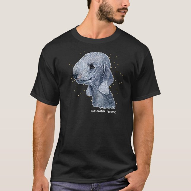 Bedlington Terrier Portrait 4 Pet Bedlington Dog O T-Shirt (Front)