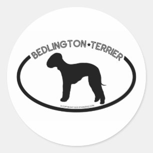 Bedlington Terrier Silhouette Black Sticker