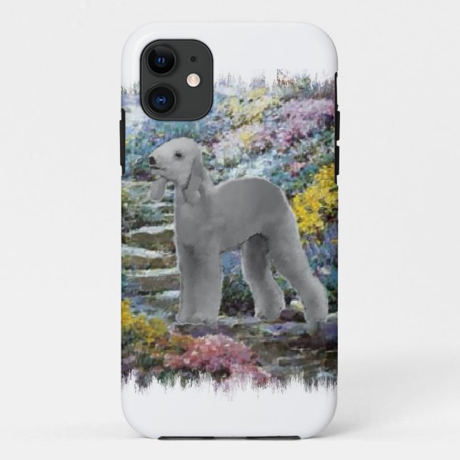Bedlington Terrier Summer Garden Art Case-Mate iPhone Case (Back)