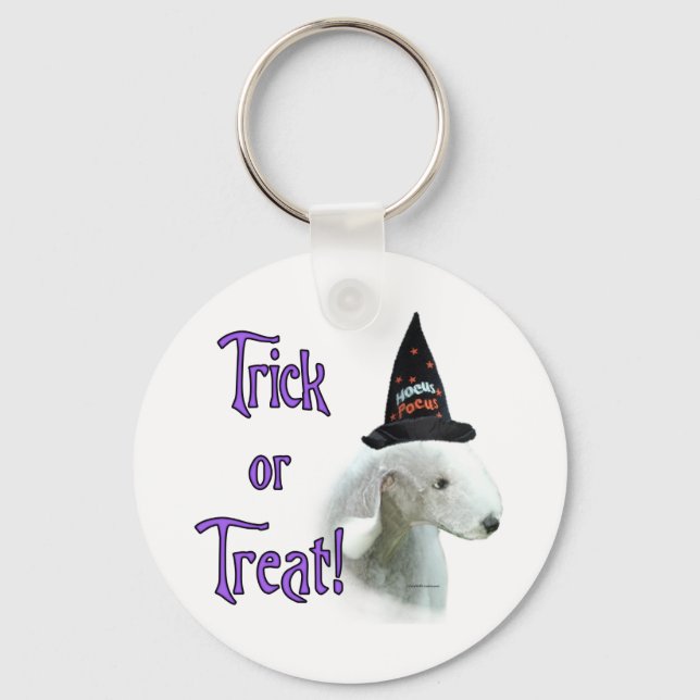 Bedlington Terrier Trick Key Ring (Front)