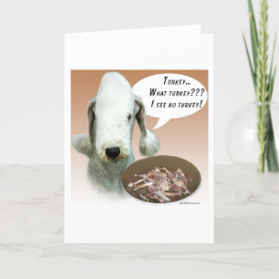 Bedlington Terrier Turkey Holiday Card