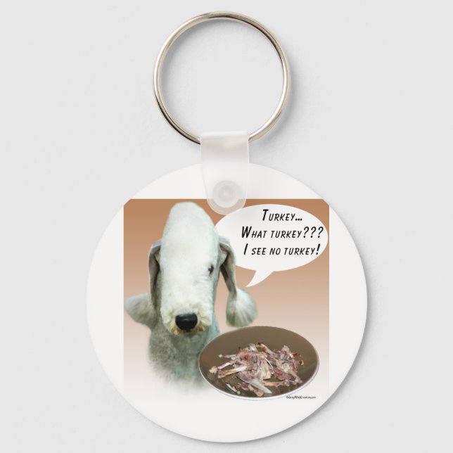 Bedlington Terrier Turkey Key Ring (Front)